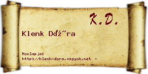 Klenk Dóra névjegykártya
